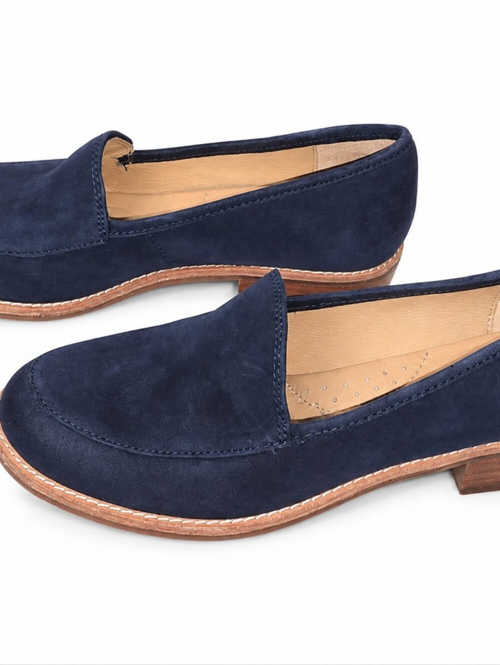 Söfft Khele Navy Blue Suede Leather Loafers Flats Comfort Shoes Size 9M - Picture 3 of 4